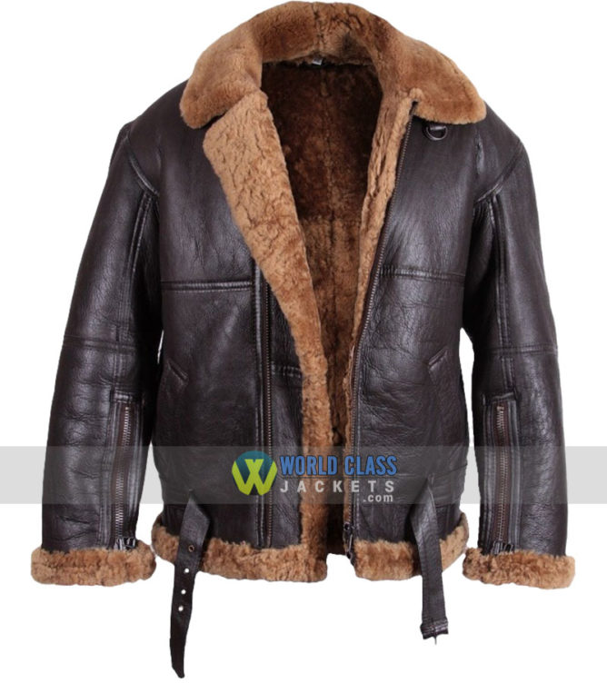 brown fur bomber