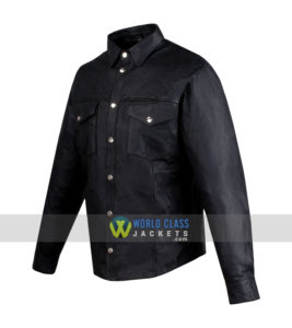 Mens Motorcycle Cowhide Leather Black Full Sleeves Poly Liner Black Jacket