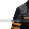 Vintage Cafe Racer Retro Striped Biker Quilted Black Leather Jacket