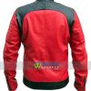 Men's Quilted Red and Black Faux Leather Designer Motorcycle Jacket